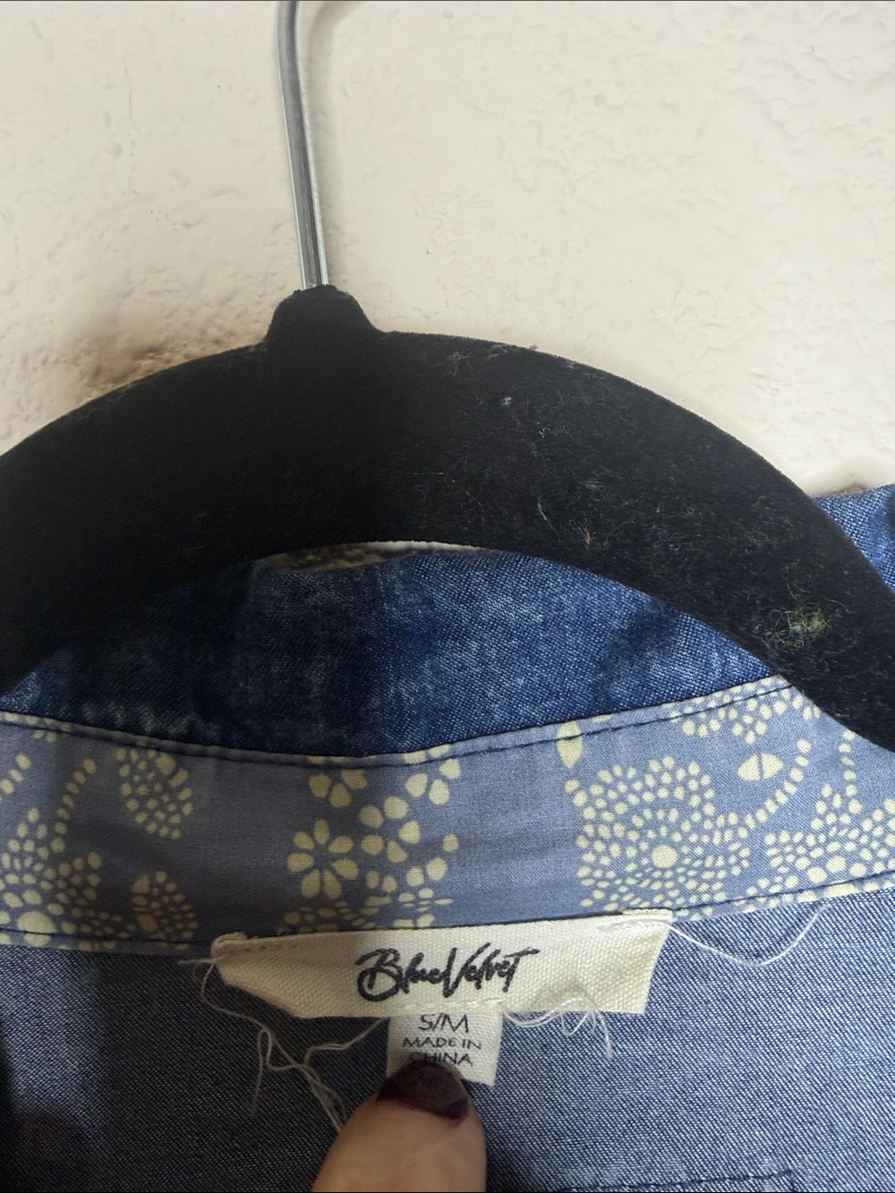 Blue Velvet | Women’s Mixed Media Sleeveless Oversized Button Down Top Size S/M - Picture 4 of 6